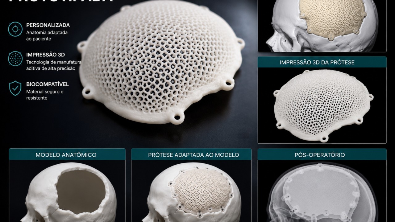 Imagem Prótese craniana sob medida: o plano pode negar?